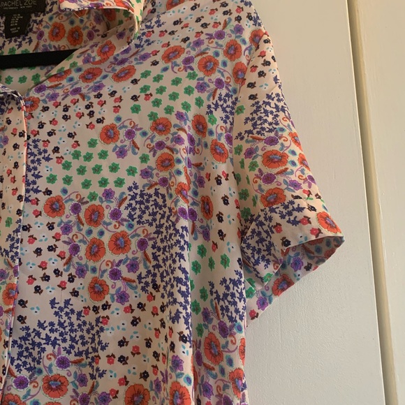 EUC Rachel Zoe Floral Button Down Blouse - Picture 6 of 14